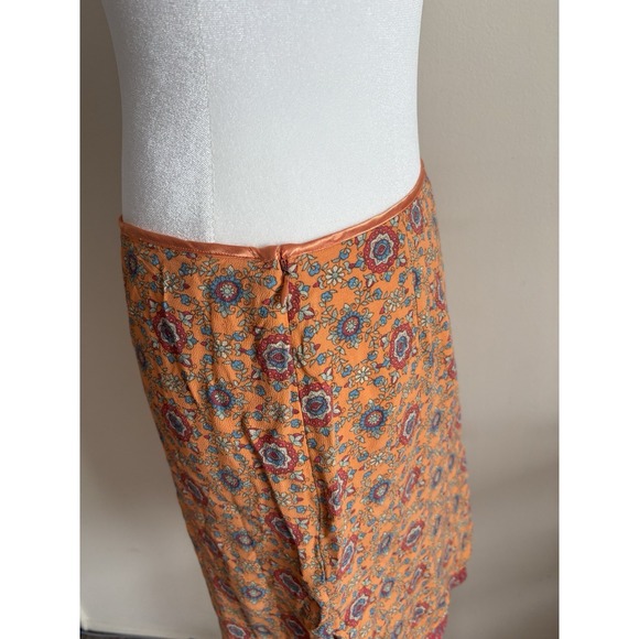 Vintage 90s Y2K Esprit Mini Skirt Womens 9/10 Medium Floral Orange Boho Grunge - Picture 6 of 6